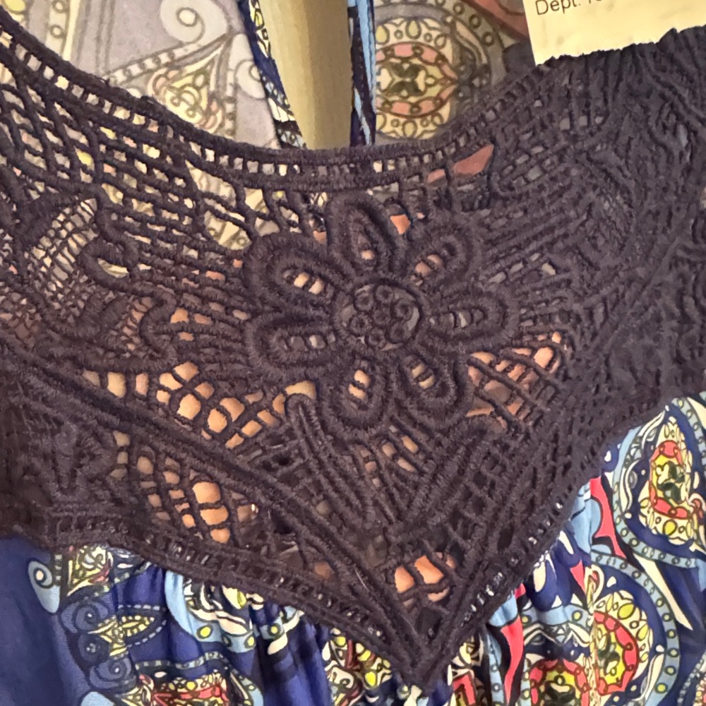 West K Blue Patterned Sleeveless Dress NWT - Picture 4 of 5
